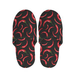 Red Chili Peppers Pattern Print Slippers