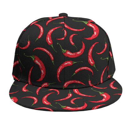 Red Chili Peppers Pattern Print Snapback Cap