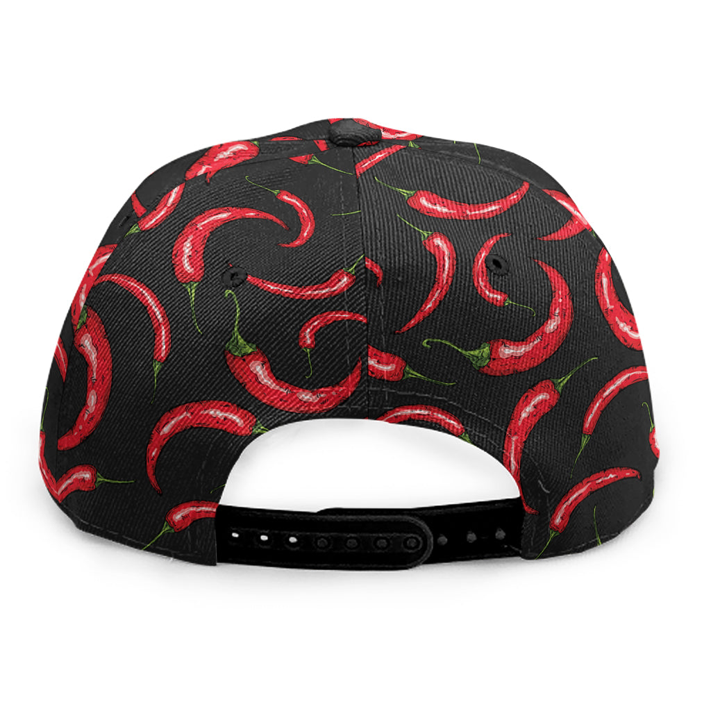 Red Chili Peppers Pattern Print Snapback Cap