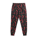 Red Chili Peppers Pattern Print Sweatpants
