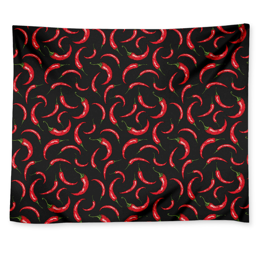 Red Chili Peppers Pattern Print Tapestry