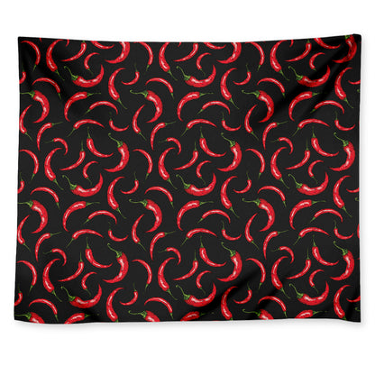 Red Chili Peppers Pattern Print Tapestry
