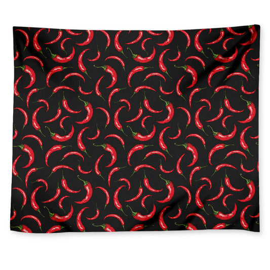Red Chili Peppers Pattern Print Tapestry