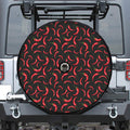 Red Chili Peppers Pattern Print Tire Cover With Camera Hole