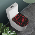 Red Chili Peppers Pattern Print Toilet Lid Cover