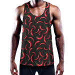 Red Chili Peppers Pattern Print Training Tank Top