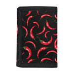 Red Chili Peppers Pattern Print Trifold Wallet