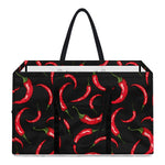 Red Chili Peppers Pattern Print Utility Tote Bag