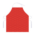 Red Chinese Pattern Print Adjustable Apron