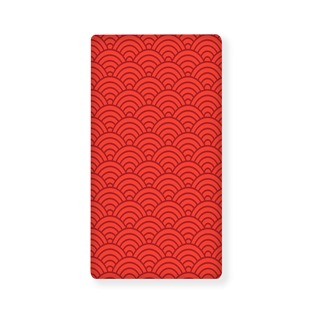 Red Chinese Pattern Print Baby Crib Sheet