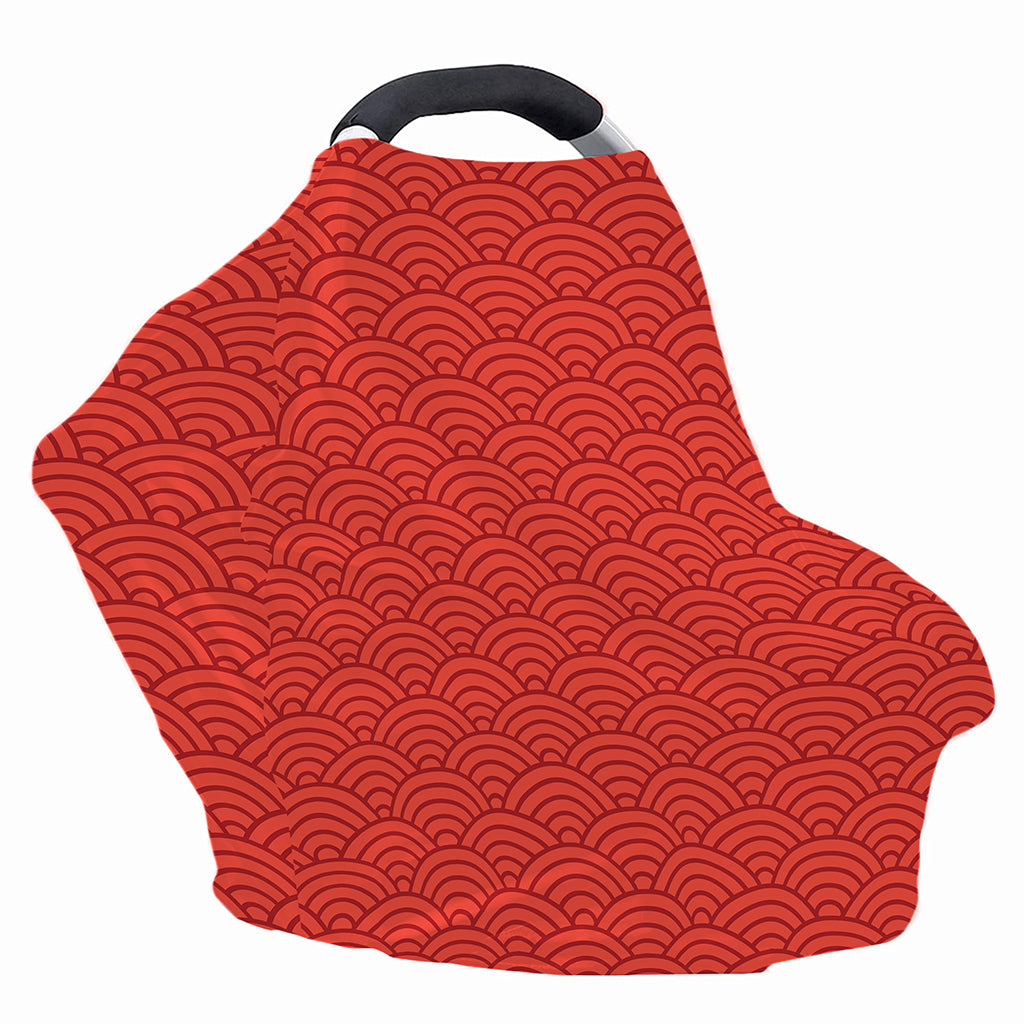 Red Chinese Pattern Print Baby Seat Cover