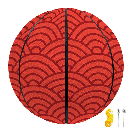 Red Chinese Pattern Print Basketball