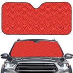 Red Chinese Pattern Print Car Windshield Sun Shade
