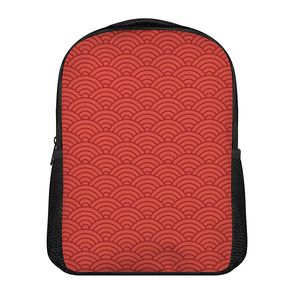 Red Chinese Pattern Print Casual Backpack