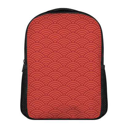 Red Chinese Pattern Print Casual Backpack