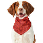 Red Chinese Pattern Print Dog Bandana