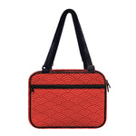 Red Chinese Pattern Print Double Strap Bible Bag