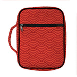 Red Chinese Pattern Print Front Pocket Bible Bag