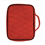 Red Chinese Pattern Print Front Pocket Bible Bag
