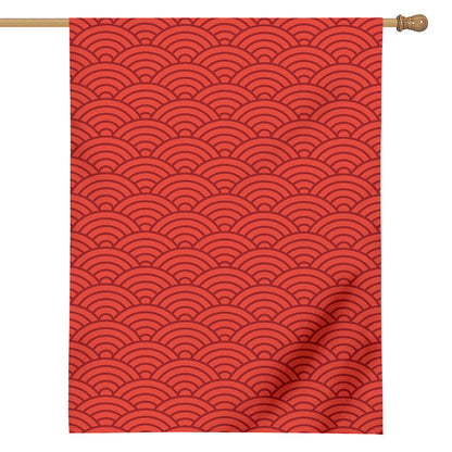 Red Chinese Pattern Print House Flag