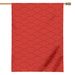 Red Chinese Pattern Print House Flag