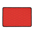 Red Chinese Pattern Print Kitchen Mat