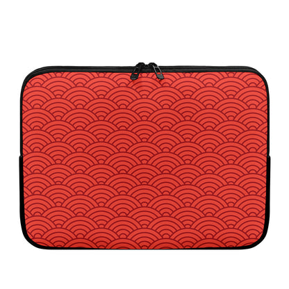 Red Chinese Pattern Print Laptop Sleeve