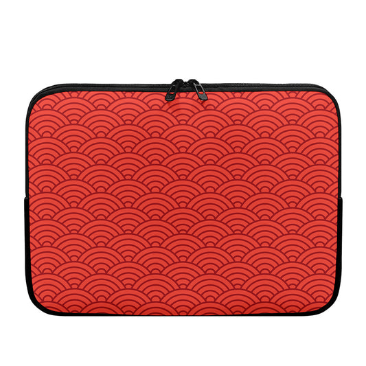 Red Chinese Pattern Print Laptop Sleeve