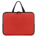 Red Chinese Pattern Print Laptop Sleeve With Handle