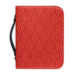 Red Chinese Pattern Print Leather Bible Cover