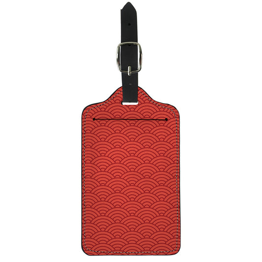 Red Chinese Pattern Print Luggage Tag