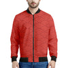 Red Chinese Pattern Print Men's Bomber Jacket