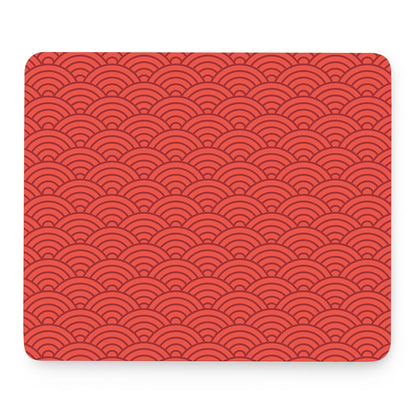Red Chinese Pattern Print Mouse Pad