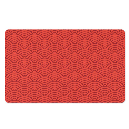 Red Chinese Pattern Print Polyester Doormat