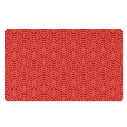 Red Chinese Pattern Print Polyester Doormat