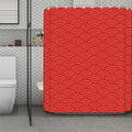 Red Chinese Pattern Print Polyester Shower Curtain