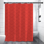 Red Chinese Pattern Print Premium Shower Curtain
