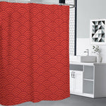 Red Chinese Pattern Print Premium Shower Curtain