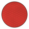 Red Chinese Pattern Print Round Floor Mat