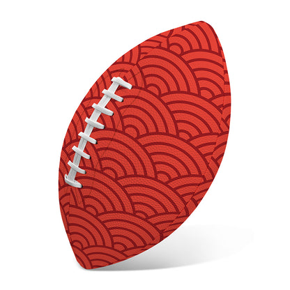 Red Chinese Pattern Print Rugby Ball