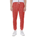 Red Chinese Pattern Print Joggers