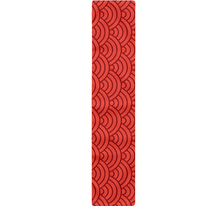 Red Chinese Pattern Print Table Runner