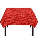 Red Chinese Pattern Print Tablecloth