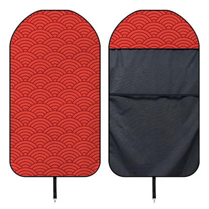 Red Chinese Pattern Print Waterproof Car Seat Cover
