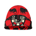 Red Chinese Zodiac Wheel Print Beanie