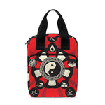 Red Chinese Zodiac Wheel Print Bible Tote Bag