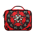 Red Chinese Zodiac Wheel Print Briefcase Bible Bag