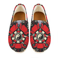 Red Chinese Zodiac Wheel Print Casual Shoes