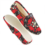 Red Chinese Zodiac Wheel Print Casual Shoes
