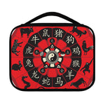 Red Chinese Zodiac Wheel Print Classic Bible Case